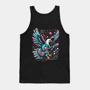 Melodic Wings: Eagle Strumming Guitar Tank Top